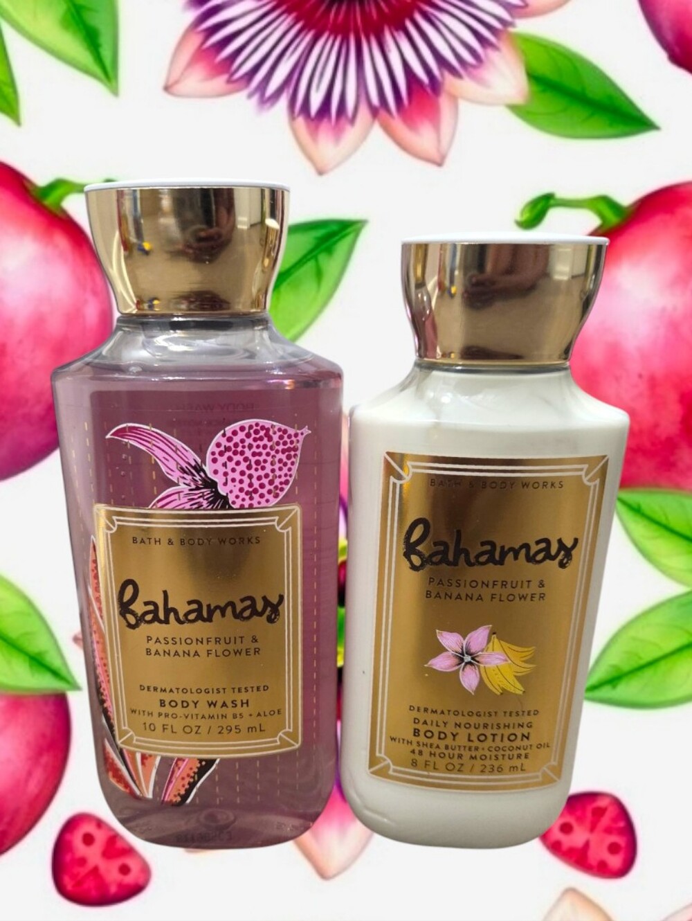 Bath & Body Works Ladie's Bahamas Passionfruit & Banana Flower Set